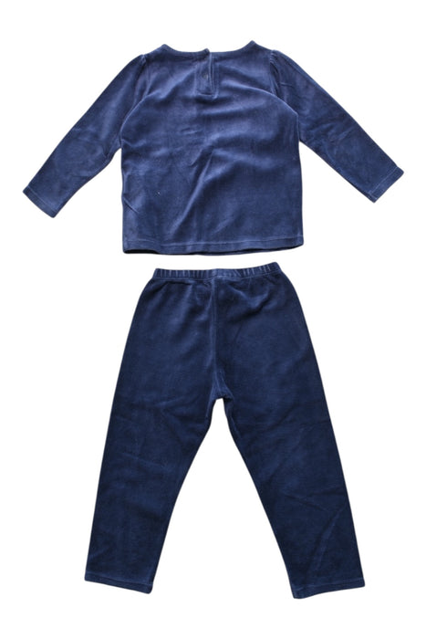 A Blue Pyjama Sets from Du Pareil au même in size 2T for girl. (Back View)