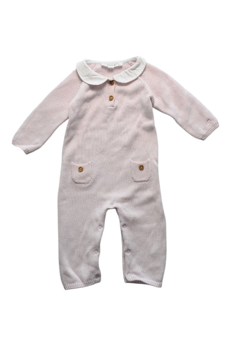 A Pink Long Sleeve Rompers from Chateau de Sable in size 6-12M for girl. (Front View)