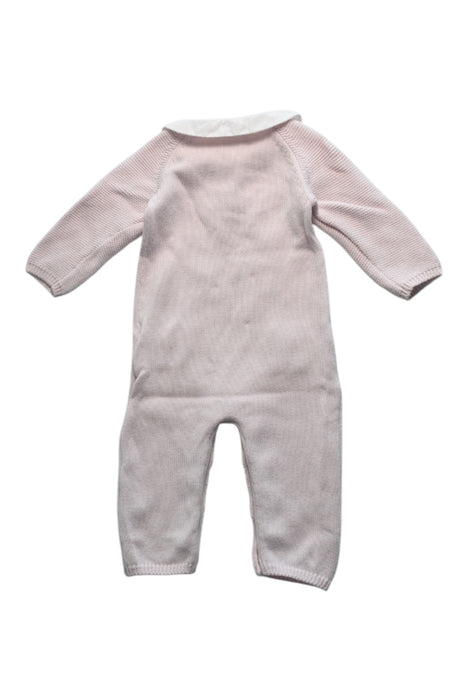 A Pink Long Sleeve Rompers from Chateau de Sable in size 6-12M for girl. (Back View)