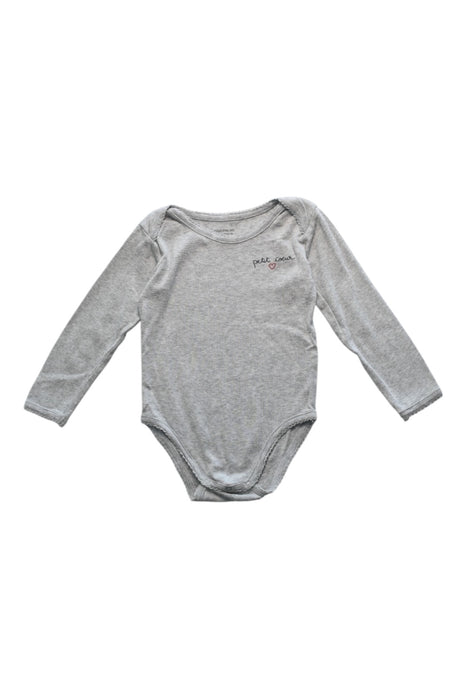 A Grey Long Sleeve Bodysuits from Bout'Chou in size 3T for girl. (Front View)
