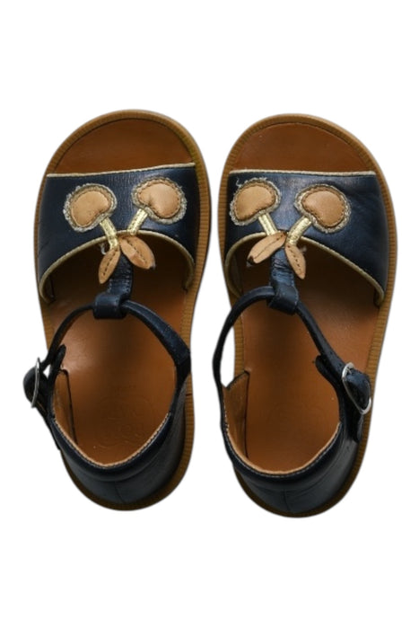 A Blue Sandals from Pom d’Api in size 3T for girl. (Front View)