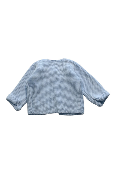 A Blue Cardigans from Petit Bateau in size 3-6M for girl. (Back View)