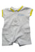 A White Short Sleeve Rompers from Jacadi in size 3-6M for boy. (Front View)