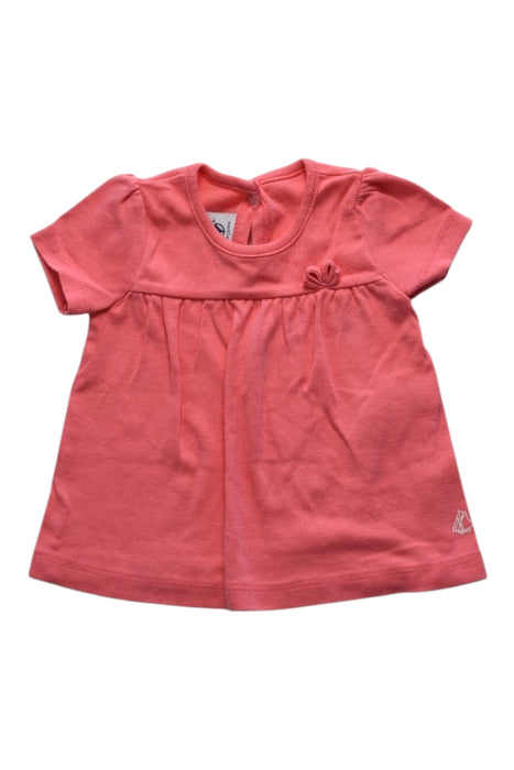 A Pink Short Sleeve Tops from Petit Bateau in size 3-6M for girl. (Front View)