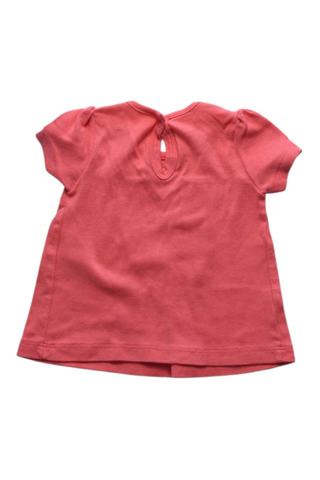 A Pink Short Sleeve Tops from Petit Bateau in size 3-6M for girl. (Back View)