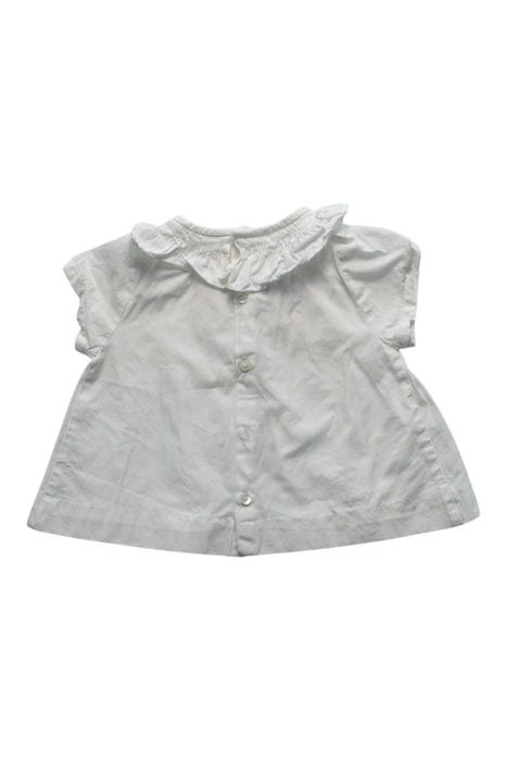 A White Short Sleeve Tops from Jacadi in size 6-12M for girl. (Back View)