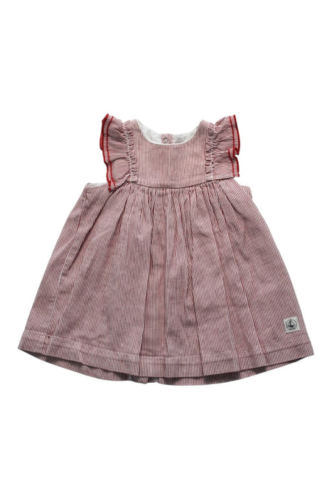 A Pink Sleeveless Dresses from Petit Bateau in size 3-6M for girl. (Front View)