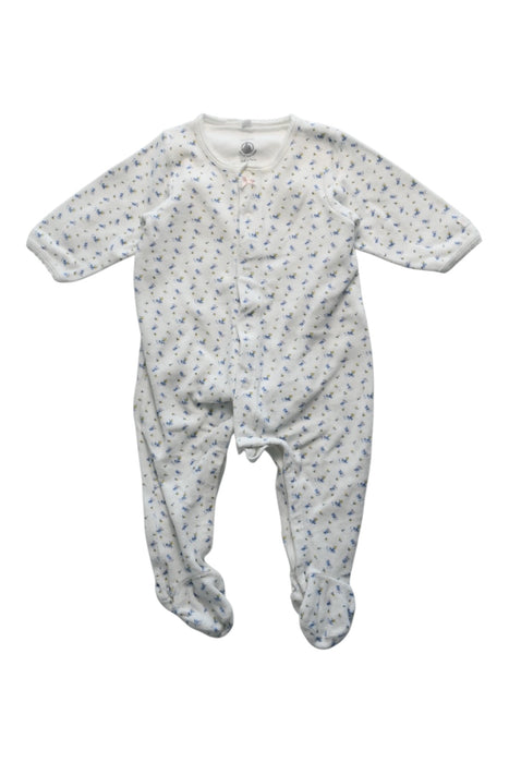 A White Onesies from Petit Bateau in size 3-6M for girl. (Front View)