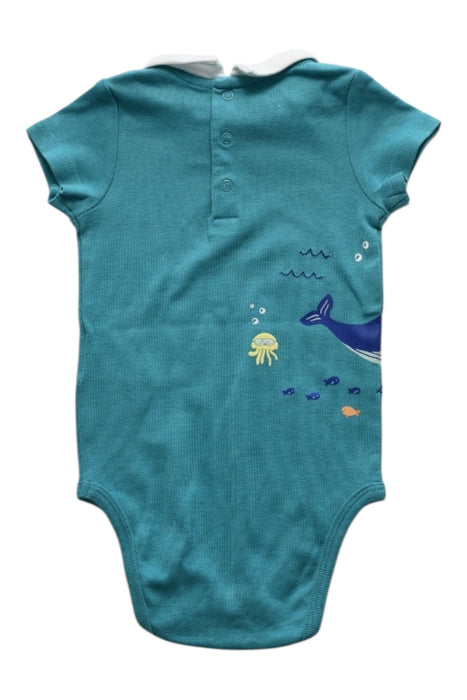A Teal Short Sleeve Bodysuits from Sergent Major in size 6-12M for neutral. (Back View)