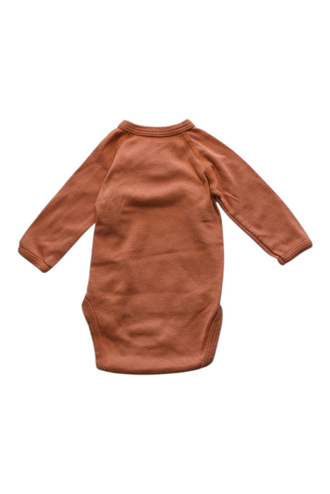 A Brown Long Sleeve Bodysuits from Petit Bateau in size 0-3M for neutral. (Back View)