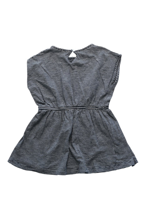 A Navy Short Sleeve Dresses from Monoprix in size 4T for girl. (Back View)
