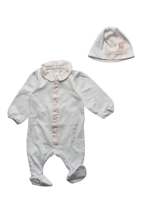 A White Long Sleeve Rompers from Dior in size 0-3M for girl. (Front View)