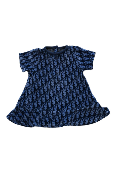 A Blue Short Sleeve Dresses from Dior in size 0-3M for girl. (Front View)