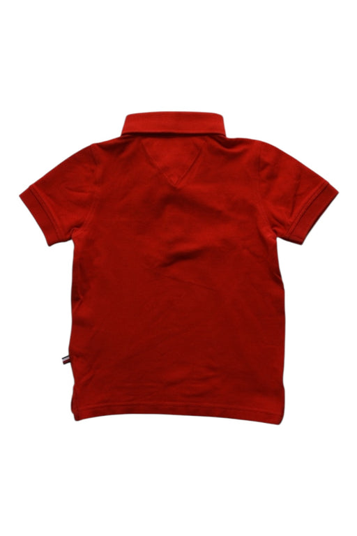 A Red Short Sleeve Polos from Tommy Hilfiger in size 3T for boy. (Back View)