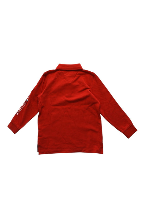A Red Long Sleeve Polos from Tommy Hilfiger in size 4T for boy. (Back View)