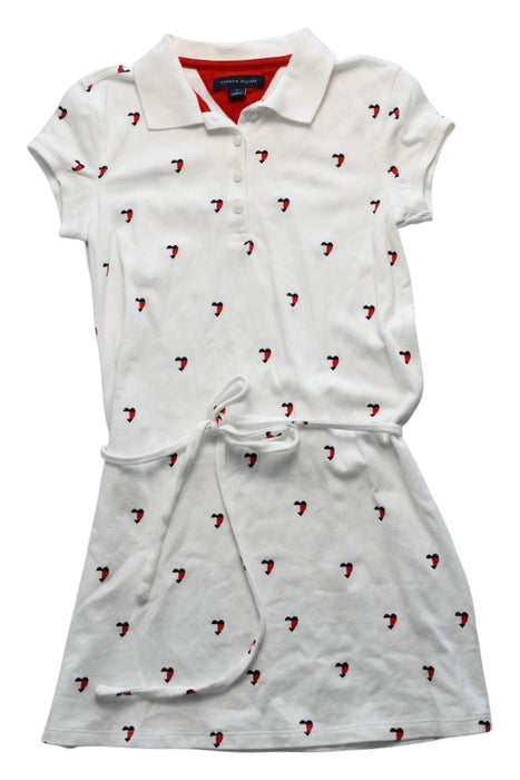 A White Short Sleeve Dresses from Tommy Hilfiger in size 7Y for girl. (Front View)