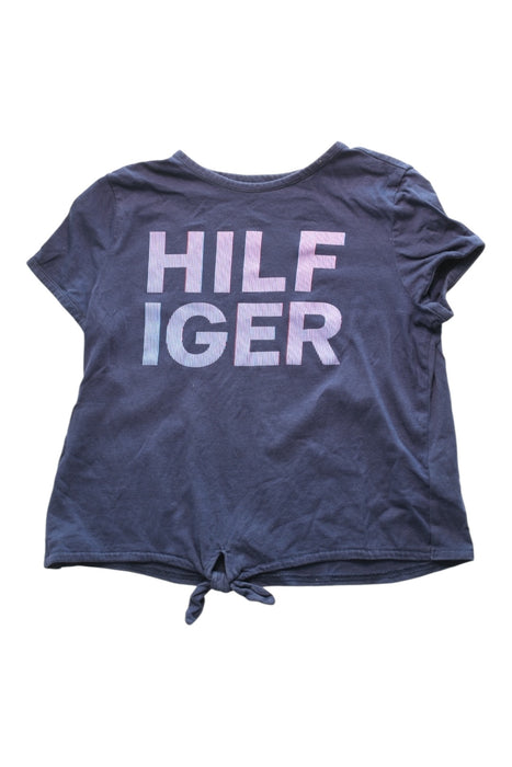 A Navy Short Sleeve T Shirts from Tommy Hilfiger in size 10Y for girl. (Front View)