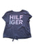 A Navy Short Sleeve T Shirts from Tommy Hilfiger in size 10Y for girl. (Front View)
