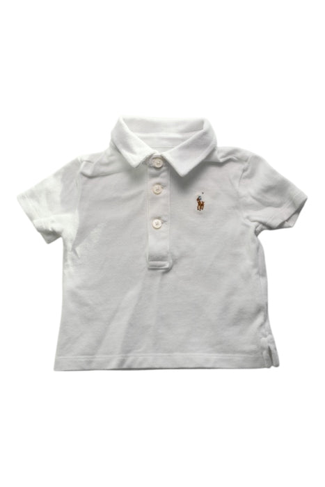A White Short Sleeve Polos from Ralph Lauren in size 0-3M for boy. (Front View)