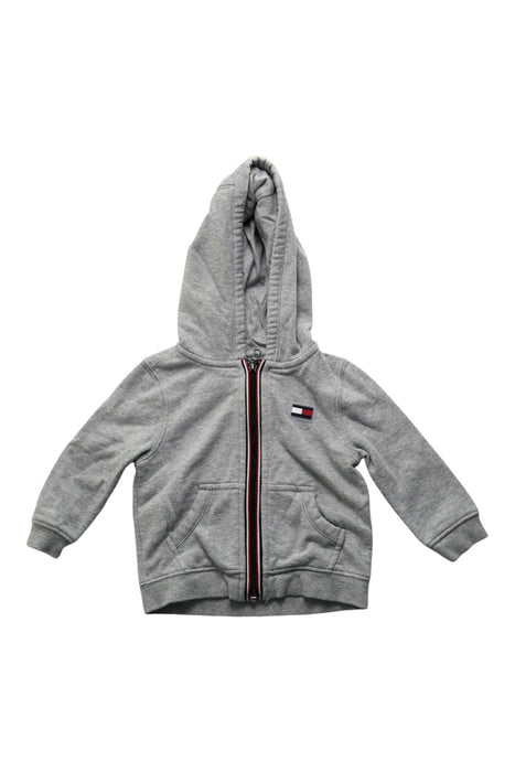 A Grey Zippered Sweatshirts from Tommy Hilfiger in size 12-18M for boy. (Front View)