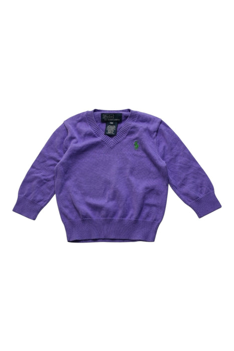A Purple Knit Sweaters from Polo Ralph Lauren in size 6-12M for girl. (Front View)