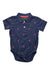 A Navy Short Sleeve Bodysuits from Tommy Hilfiger in size 6-12M for boy. (Front View)