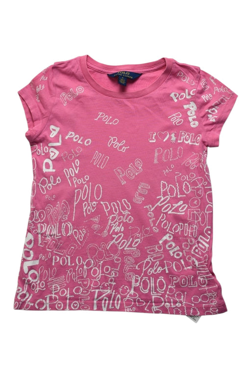 A Pink Short Sleeve T Shirts from Polo Ralph Lauren in size 6T for girl. (Front View)