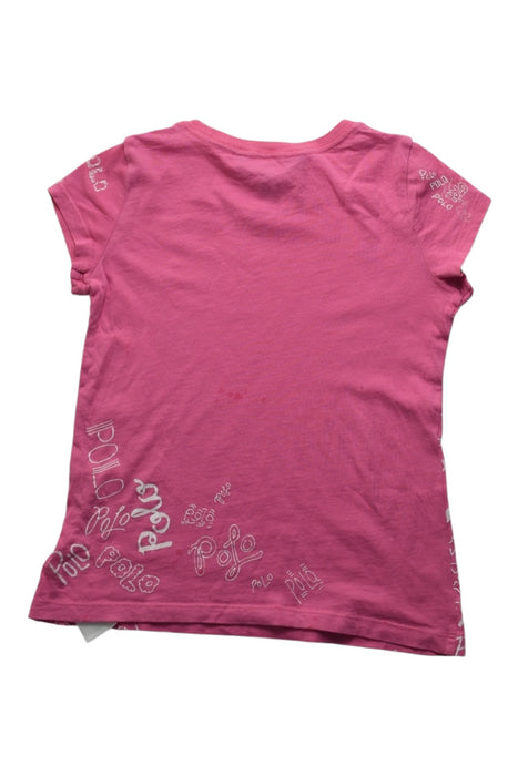 A Pink Short Sleeve T Shirts from Polo Ralph Lauren in size 6T for girl. (Back View)