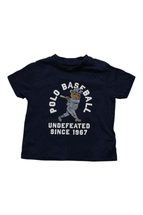 A Navy Short Sleeve T Shirts from Ralph Lauren in size 3-6M for boy. (Front View)