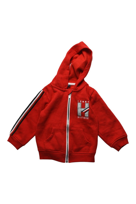 A Red Hooded Sweatshirts from Tommy Hilfiger in size 12-18M for boy. (Front View)