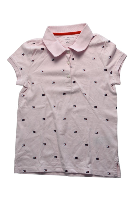 A Pink Short Sleeve Polos from Tommy Hilfiger in size 10Y for girl. (Front View)