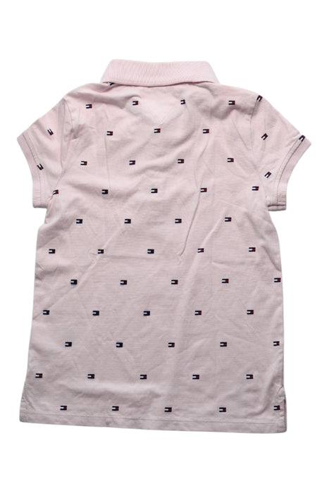 A Pink Short Sleeve Polos from Tommy Hilfiger in size 10Y for girl. (Back View)