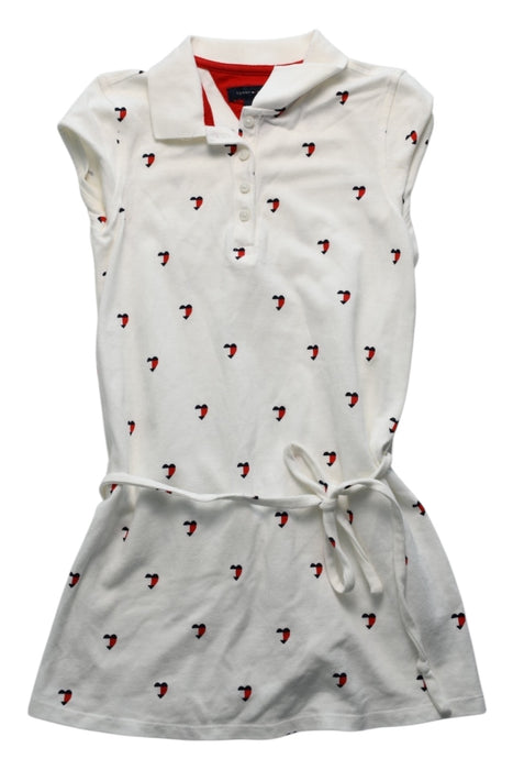 A White Short Sleeve Dresses from Tommy Hilfiger in size 6T for girl. (Front View)