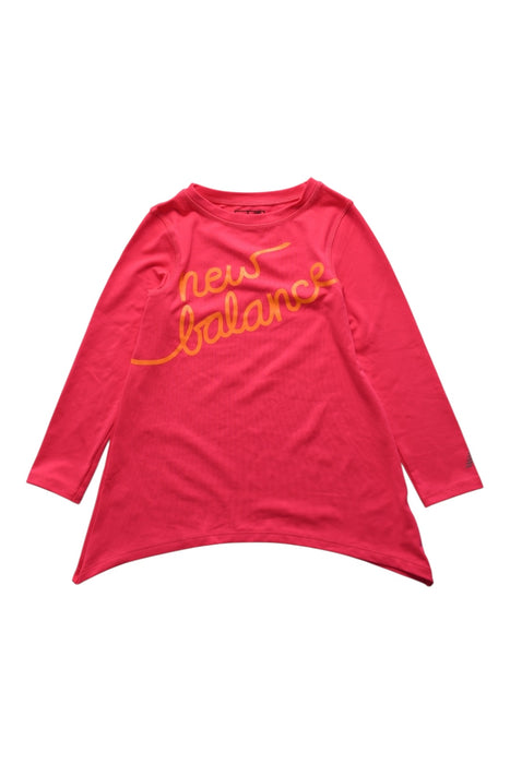 A Pink Long Sleeve Tops from New Balance in size 4T for girl. (Front View)