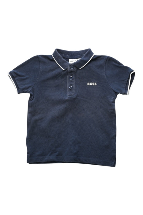 A Navy Short Sleeve Polos from Boss in size 3T for boy. (Front View)