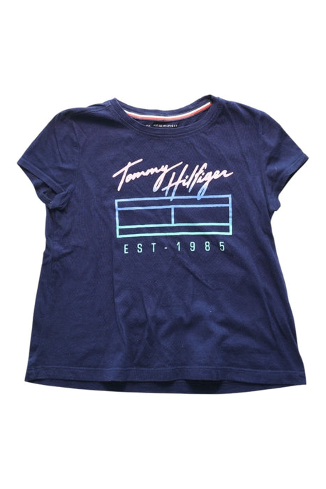A Navy Short Sleeve T Shirts from Tommy Hilfiger in size 7Y for girl. (Front View)