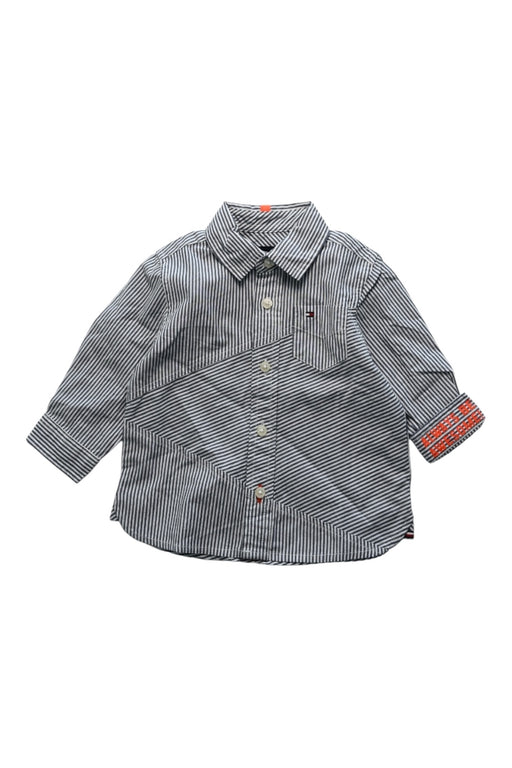 A Blue Long Sleeve Shirts from Tommy Hilfiger in size 6-12M for boy. (Front View)