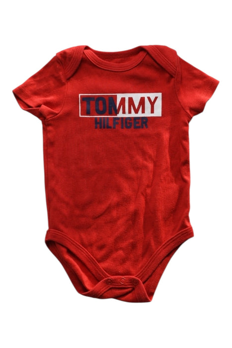 A Red Short Sleeve Bodysuits from Tommy Hilfiger in size 3-6M for girl. (Front View)