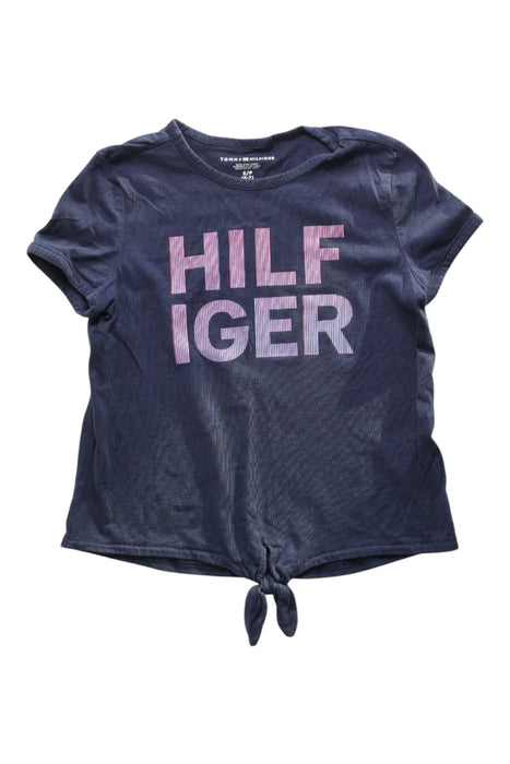 A Navy Short Sleeve T Shirts from Tommy Hilfiger in size 7Y for girl. (Front View)
