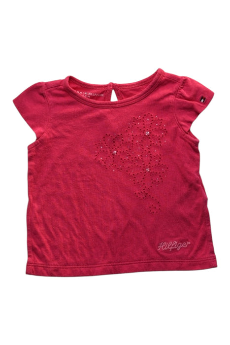 A Red Short Sleeve Tops from Tommy Hilfiger in size 3-6M for girl. (Front View)