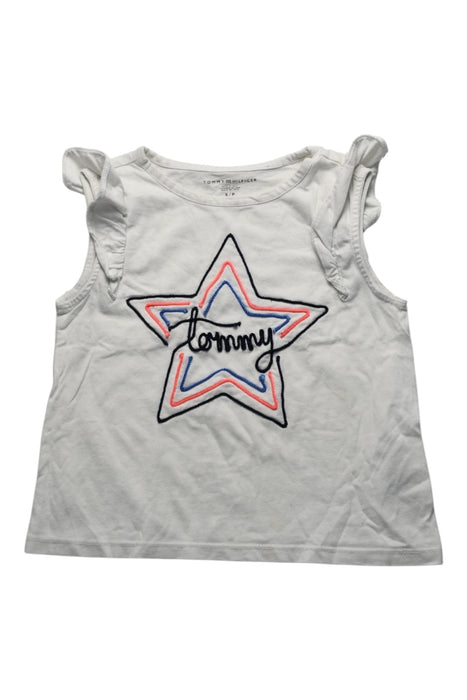 A White Sleeveless Tops from Tommy Hilfiger in size 3T for girl. (Front View)