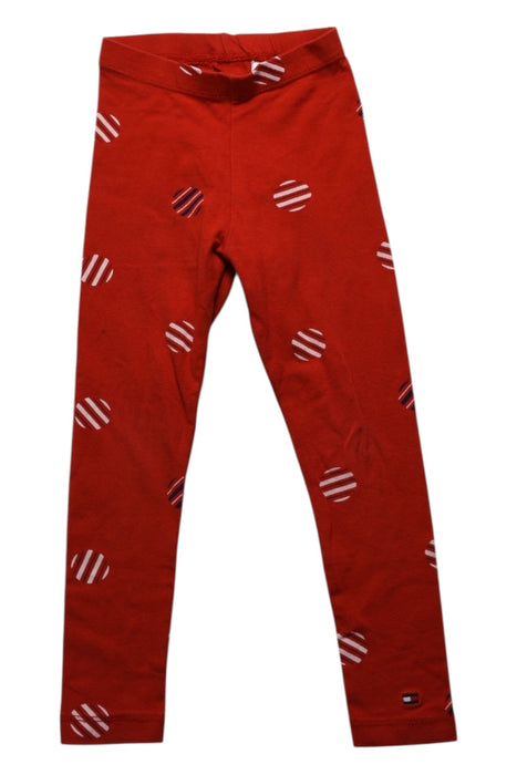 A Red Leggings from Tommy Hilfiger in size 3T for girl. (Front View)