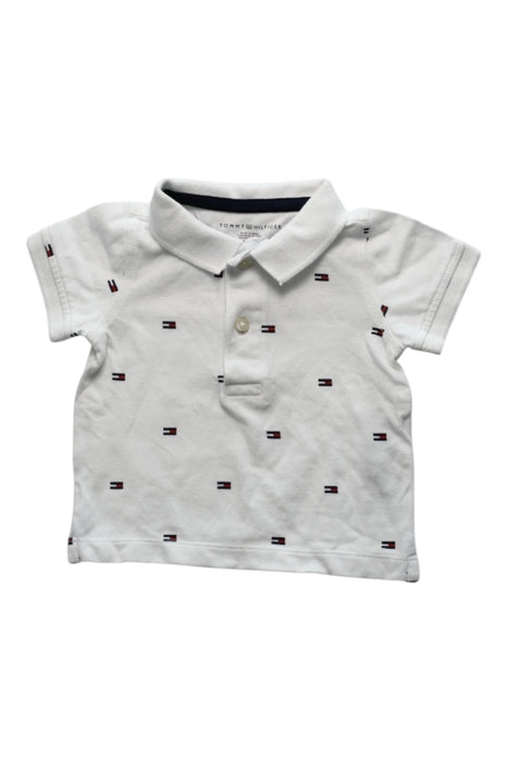 A White Short Sleeve Polos from Tommy Hilfiger in size 3-6M for boy. (Front View)