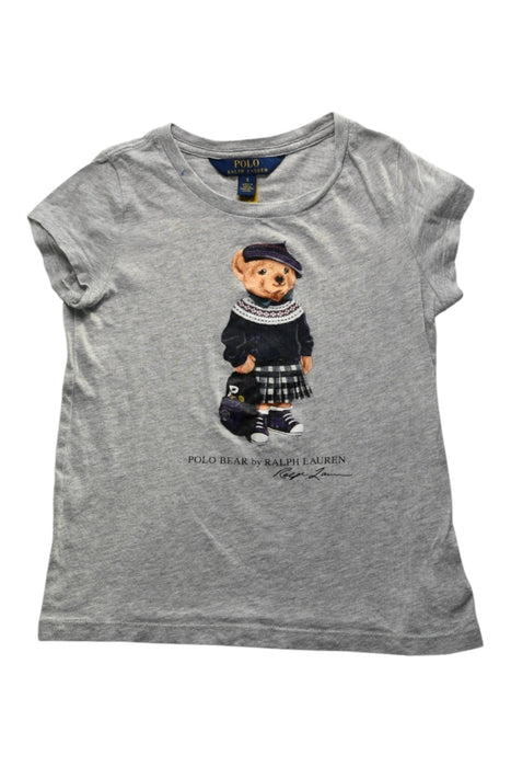 A Red Short Sleeve T Shirts from Polo Ralph Lauren in size 5T for girl. (Front View)