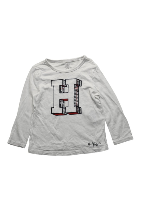 A White Long Sleeve T Shirts from Tommy Hilfiger in size 3T for girl. (Front View)