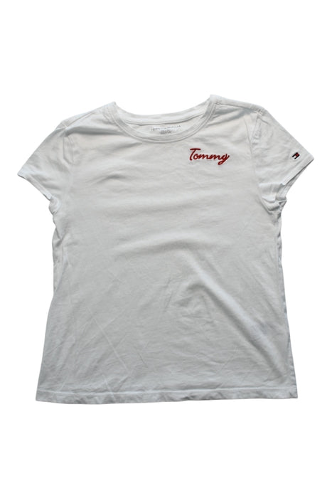 A White Short Sleeve T Shirts from Tommy Hilfiger in size 10Y for girl. (Front View)