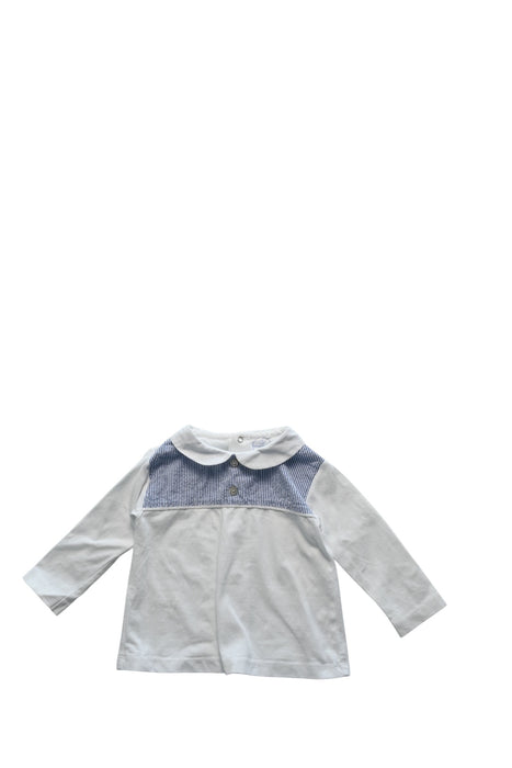 A White Long Sleeve Shirts from Laranjinha in size 3-6M for girl. (Front View)