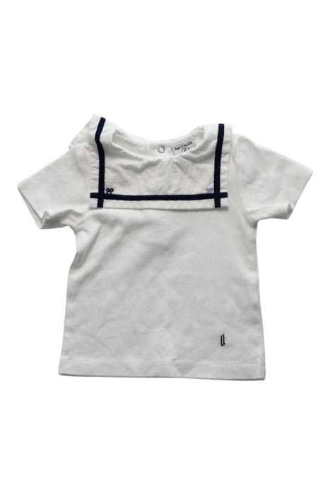 A White Short Sleeve T Shirts from Little Larks in size 6-12M for girl. (Front View)