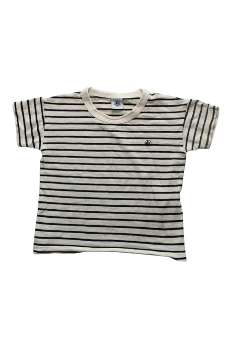 A White Short Sleeve T Shirts from Petit Bateau in size 3T for boy. (Front View)