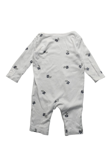 A White Long Sleeve Rompers from The Little White Company in size 3-6M for boy. (Back View)